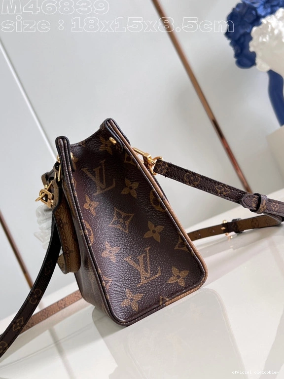 Official oldcobbler BB-18*15*8.5cm VUITTON ONTHEGO LOUIS 0802